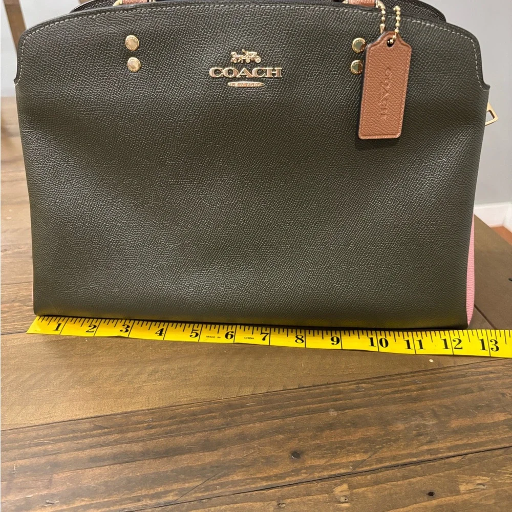 NWT Coach Lillie Colorblock Carryall - Green, Pink and Brown